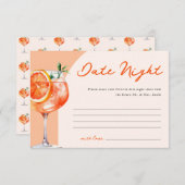 Date Night Aperol Spritz Brautparty Begleitkarte (Vorne/Hinten)