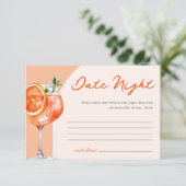 Date Night Aperol Spritz Brautparty Begleitkarte (Stehend Vorderseite)