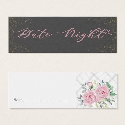 Date Night Brautparty Game Cards Peony Bouquet (Vorne & Hinten)