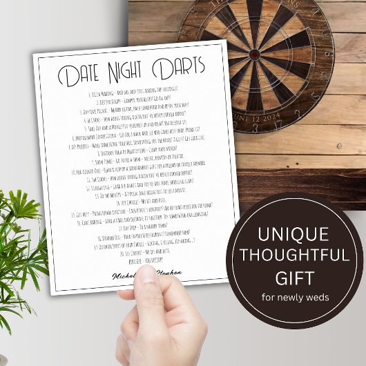 Date Night Darts Fun Thoughful Einziges Geschenk Poster