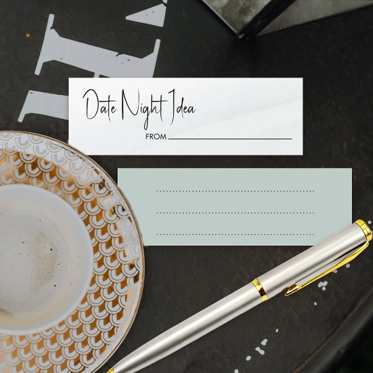 Date Night Green Wash Brautparty Game Card Mini Visitenkarte