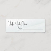 Date Night Green Wash Brautparty Game Card Mini Visitenkarte (Vorderseite)
