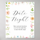 Date Night Idea Bridal Tee Dusche Unterschreiben Poster (Vorne)