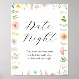 Date Night Idea Bridal Tee Dusche Unterschreiben Poster