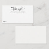 Date Night Idea Herzkalligraphie Minimalistische K Begleitkarte (Vorne/Hinten)