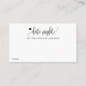 Date Night Idea Herzkalligraphie Minimalistische K Begleitkarte (Vorderseite)