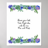 Date Night Idea signieren Sukkulent Poster (Vorne)