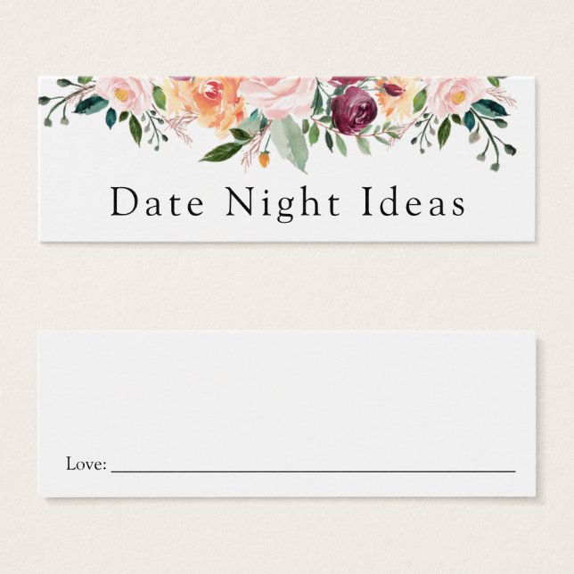 Date Night Idea Tea Time Card (Vorne & Hinten)