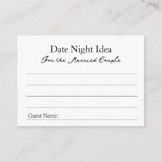 Date Night Ideas Advice Card Hinweiskarte