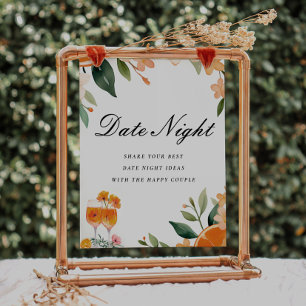 Date Night Ideas Aperol Spritz Brautparty Sign Poster