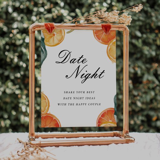Date Night Ideas Aperol Spritz Brautparty Sign Poster