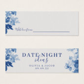 Date Night Ideas Blue Floral Brautparty Hochzeit (Vorne & Hinten)