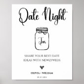 Date Night Ideas Brautparty Date Night Jar Poster (Vorne)