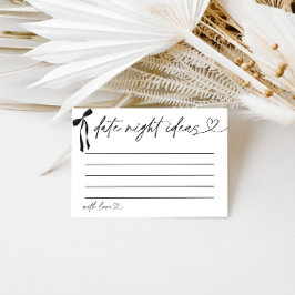 Date Night Ideas Brautparty Game Black Bow Begleitkarte