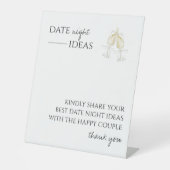 Date Night Ideas Brautparty Game Modern Script Sockelschild (Vorderseite)
