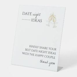 Date Night Ideas Brautparty Game Modern Script Sockelschild