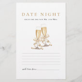 Date Night Ideas Brautparty Game Prosecco Briefpapier (Vorderseite)