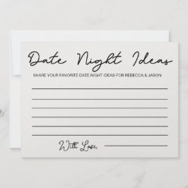 Date Night Ideas Card Brautparty Game Einladung
