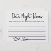 Date Night Ideas Card Brautparty Game Einladung (Vorne/Hinten)
