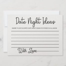 Date Night Ideas Card Brautparty Game Einladung