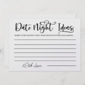 Date Night Ideas Card Brautparty Game Einladung (Vorne/Hinten)
