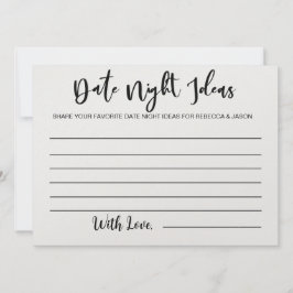 Date Night Ideas Card Brautparty Game Einladung