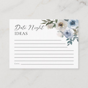 Date Night Ideas Dusty Blue Wedding Floral Begleitkarte