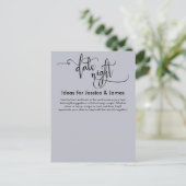 Date Night Ideas Elegant Dusty Blue Advice Card Postkarte (Stehend Vorderseite)