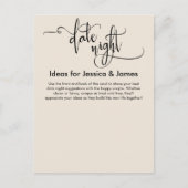 Date Night Ideas Elegante Cream Advice Karte (Vorderseite)