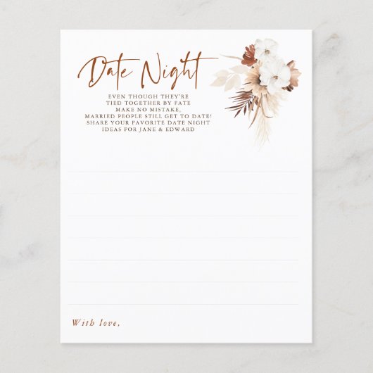 Date Night Ideas for Couple or Bride - Terracotta (Vorderseite)