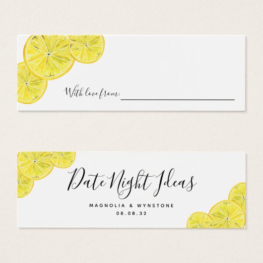 Date Night Ideas Lemons Brautparty Hochzeit (Vorne & Hinten)