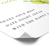 Date Night Ideas Mexican Fiesta Brautparty Sign Poster (Ecke)