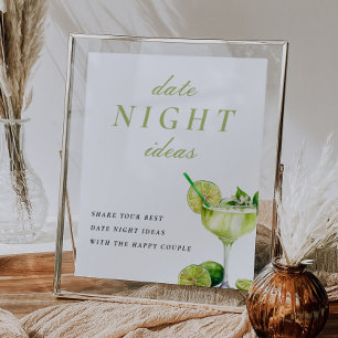 Date Night Ideas Mexican Fiesta Brautparty Sign Poster