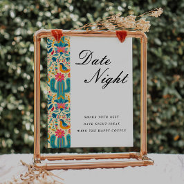 Date Night Ideas Mexican Fiesta Brautparty Sign Poster
