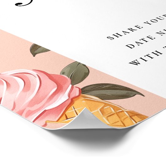 Date Night Ideas Scooped Up Brautparty Sign Poster (Ecke)