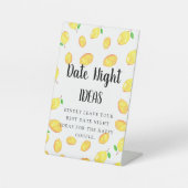 Date Night Ideas Sign Lemon Theme Brautparty Sockelschild (Vorderseite)