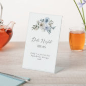 Date Night Ideas signieren Dusty Blue Wedding Flor Sockelschild (In SItu)