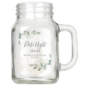 Date Night Jar Eukalyptus Brautparty Hochzeit Einmachglas (Vorderseite)