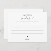 Date Night Jar Sign Wedding Advice Dusche Moderne Mitteilungskarte (Vorne/Hinten)