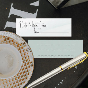 Date Night Soft Green Wash Brautparty-Spielkarte Mini Visitenkarte