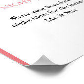 Date Night valentine Brautparty Hochzeit Unterschr Poster (Ecke)