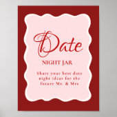 Date Night valentine Bridal Shower wedding Sign Poster (Vorne)
