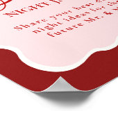 Date Night valentine Bridal Shower wedding Sign Poster (Ecke)