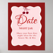 Date Night valentine Bridal Shower wedding Sign Poster (Vorne)