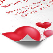 Date Night valentine Bridal Shower wedding Sign Poster (Ecke)