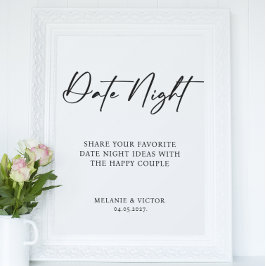 Date Night Wedding Sign Poster