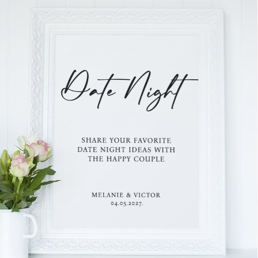 Date Night Wedding Sign Poster