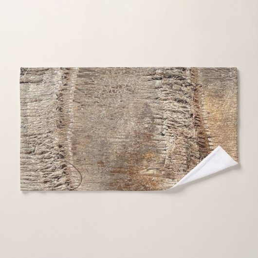Date Palm Tree Trunk Texture Closeup Foto Image Badhandtuch Set (Handtuch)