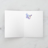 Dated 94. Birthday Hummingbird Bird Delphiniums Karte (Innenseite)