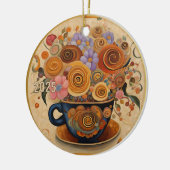 Dated Beautiful Modern Art Coffee Cup Ornament (Links)